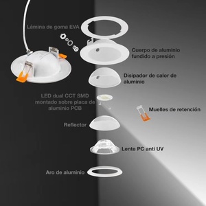 Luci LED Smart per la casa CRI 90 Triac sintonizzabile 3CCT 5CCT 125mm superficie 4 pollici 9Watt luci Spot del bulbo oculare - Product Image 6
