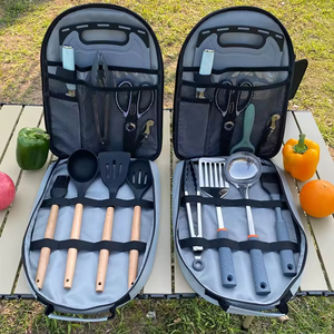 Hot Sale Outdoor <b>Camping</b> <b>Kitchen</b> Utensil Set Wooden Handle Portable Cooking Tools Accessories Organizer Set <b>Camping</b> Utensil Set - Product Image 1