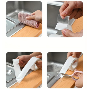 <span class=keywords><strong>Bande</strong></span> d'étanchéité autocollante imperméable Heya pour cuisine, baignoire, toilettes, comptoir et douche - Product Image 2