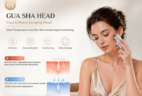 Appareil de massage électrique rechargeable avec têtes de massage interchangeables, multifonctionnel pour la relaxation du cuir chevelu et le massage facial Gua Sha