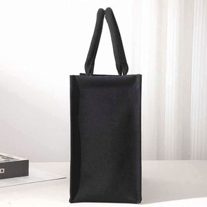 Promotion Durable Black <b>Canvas</b> <b>Handbags</b> Tote Style for Shopping Groceries or Daily Use with Personalized Logo - Product Image 4