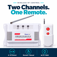 Sakelar Kontrol Jarak Jauh RF Nirkabel 2 Saluran AC 75-400V 315MHz dengan Remote A/B untuk Kontrol Pencahayaan dan Peralatan