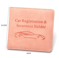Cartera de moda de PU con textura de lichi, tarjetero multifuncional, porta documentos de coche de tamaño corto para permiso de conducir y documentos del vehículo.