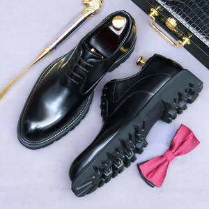 Zapatos Oxford de Punta Cuadrada para Hombre con Cordones, Diseño Antideslizante, Parte Superior de Cuero Genuino para Uso Formal e Informal - Product Image 3