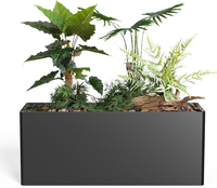 Grande jardinière en métal pour plantes d'extérieur 36 "L X 12" W X 26 "H, grande jardinière rectangulaire en acier robuste