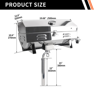 Barbecue portable en acier inoxydable au propane pour le camping en plein air avec tuyau adaptateur, matériau 304 - Product Image 4