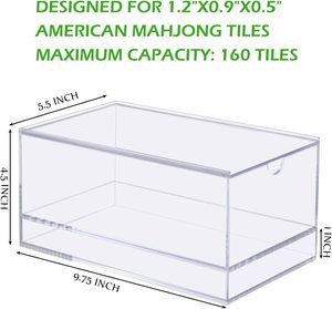 Caja de Mahjong de Acrílico Personalizada, Organizador de Almacenamiento Apilable Transparente con Tapa para Fichas de Juego, Organización del Hogar - Product Image 2