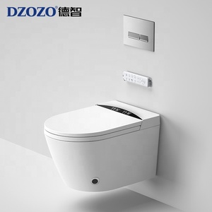 WC intelligent avec bidet intégré, siège chauffant, télécommande, drainage en S, design moderne, cuvette allongée murale pour usage domestique et hôtelier - Product Image 2