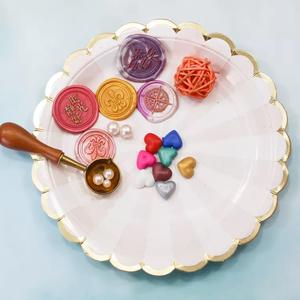 Granulés de cire à cacheter divisés, matériaux pour tampons, perles de cire à cacheter, palettes octogonales motif tournesol, pour emballage cadeau, manuels, DIY. - Product Image 5