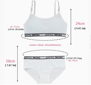 Set <span class=keywords><strong>Reggiseno</strong></span> e Mutandine per Ragazze Adolescenti, Completo Casual in Cotone Imbottito con <span class=keywords><strong>Reggiseno</strong></span> da Allenamento e Slip con Elastico in Vita per Bambine - Product Image 2