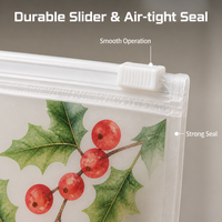 Sac d'emballage en plastique de Noël, pochette à fermeture éclair givrée imprimée pour vêtements de luxe avec logo personnalisé