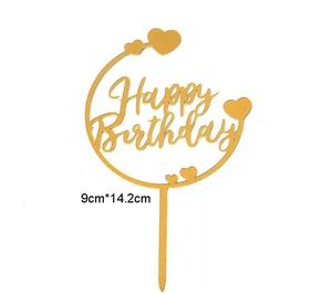 Decorazione per Torta a Forma di Farfalla, Topper in Acrilico Dorato con Lettere Geometriche Rotonde, Decorazione per Torta di Compleanno - Product Image 5