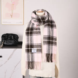 Otoño Invierno nuevo poliéster imitación Cachemira bufanda a cuadros estilo coreano de gama alta cálido transpirable chal estudiante versátil - Product Image 6
