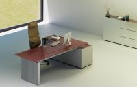 Bureau de direction moderne ATWOKA avec armoire latérale, grand bureau de direction, ensemble de meubles de bureau