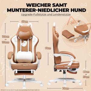 Chaise de jeu à 360 degrés, ergonomique, rotative, en cuir PU lisse, pour adultes, e-sport, ordinateur, <span class=keywords><strong>PC</strong></span>, dossier haut réglable avec repose-pieds - Product Image 6