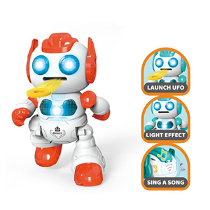Robot télécommandé RC pour enfant, jouet électronique chantant, danse, mouvement, marche, lancement, soucoupe volante - Product Image 4
