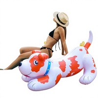 Jouet aquatique gonflable transfrontalier en PVC à motif Dalmatien, plateforme flottante 142x55x86CM