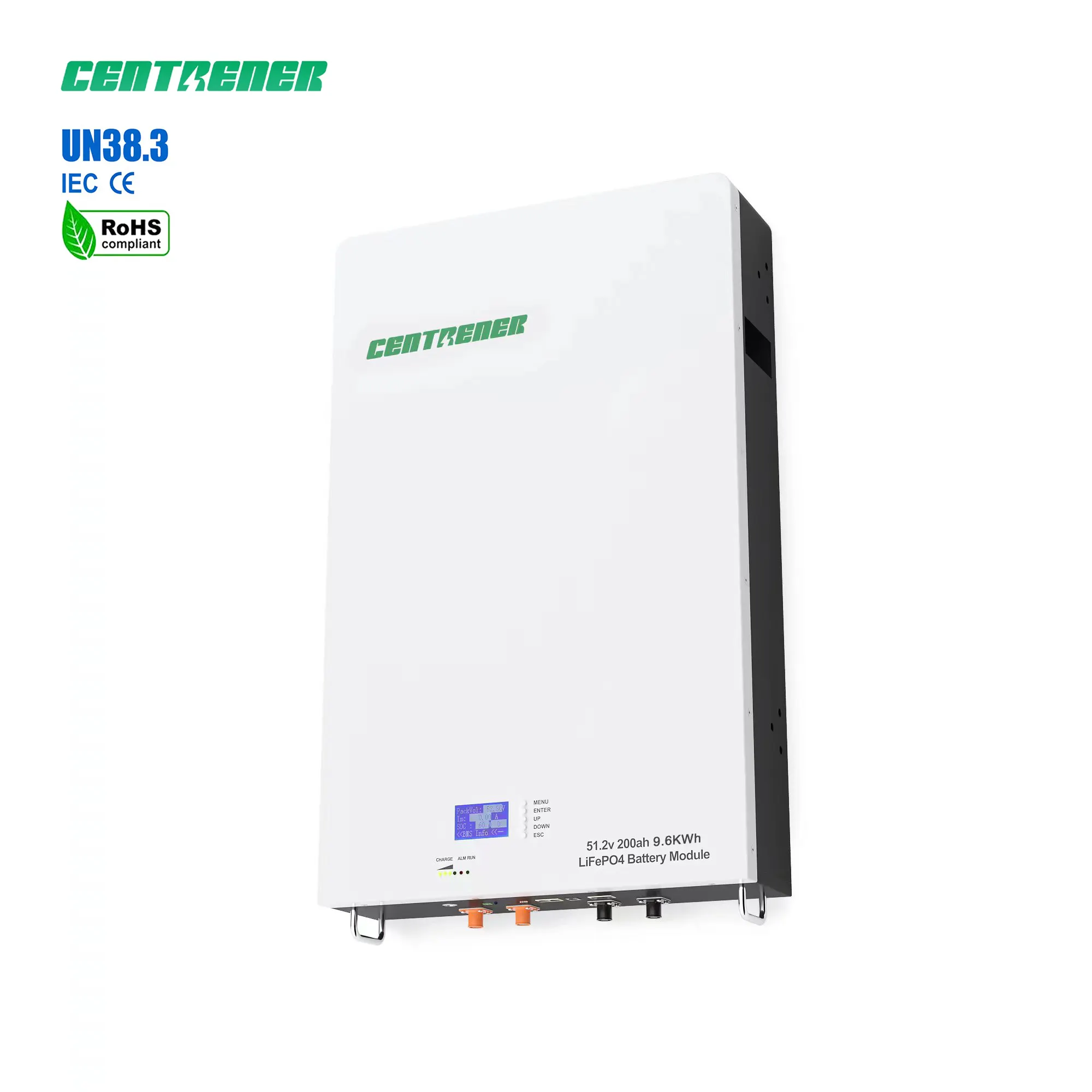 Centrener Solar Power Storage Wand Lithium-Ionen lifeo4 48V 51,2 V 100ah 200ah Batterie Haushalt Energie Batterie