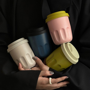 350ml colourful lấy đi xách tay <span class=keywords><strong>Mug</strong></span> biểu tượng tùy chỉnh gốm du lịch trà cốc cà phê với Silicone Nắp - Product Image 2