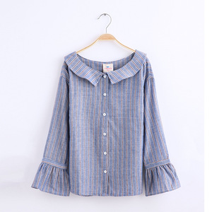 Vêtements pour filles, pantalon simple à manches longues à volants, nouveau style, chemises décontractées - Product Image 5