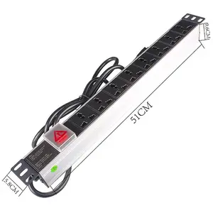 Geteknet 1U 19" Multipurpose socket 8port PDU rack mount power strip power distribution unit for server rack data center