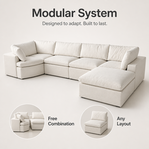 <span class=keywords><strong>Canapé</strong></span> modulaire en tissu White Cloud, <span class=keywords><strong>canapé</strong></span> sectionnel avec cadre en bois massif, dossier capitonné, 3 places, pour hall d'hôtel, appartement - Product Image 2