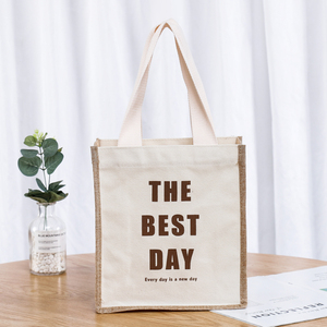 Sacs fourre-tout en toile de Jute pliable, <span class=keywords><strong>naturel</strong></span>, bon marché - Product Image 6