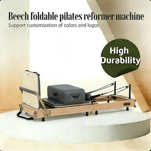 Máquina de <span class=keywords><strong>Pilates</strong></span> Plegable de Madera de Roble y Haya, Personalizable en Varios Colores, Duradera, Saludable y Portátil, Equipo de Entrenamiento de Yoga Ajustable - Product Image 2