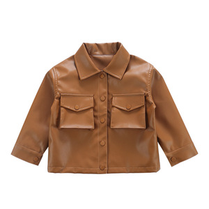 Blouson de moto en cuir pu pour enfants, col rabattu, garçon, nouvelle collection <span class=keywords><strong>printemps</strong></span> - Product Image 6
