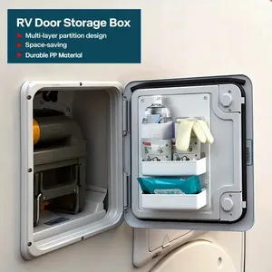 Organisateur de rangement mural noir et blanc pour camping-car, poche de rangement murale en ABS pour accessoires intérieurs de camping-car, <span class=keywords><strong>caravane</strong></span>, fourgon aménagé - Product Image 2
