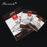 Bloc de Papel de Dibujo para Principiantes, 160 g/m², Libre de Ácido, Espiral Superior, 24 Hojas, para Dibujar y Pintar