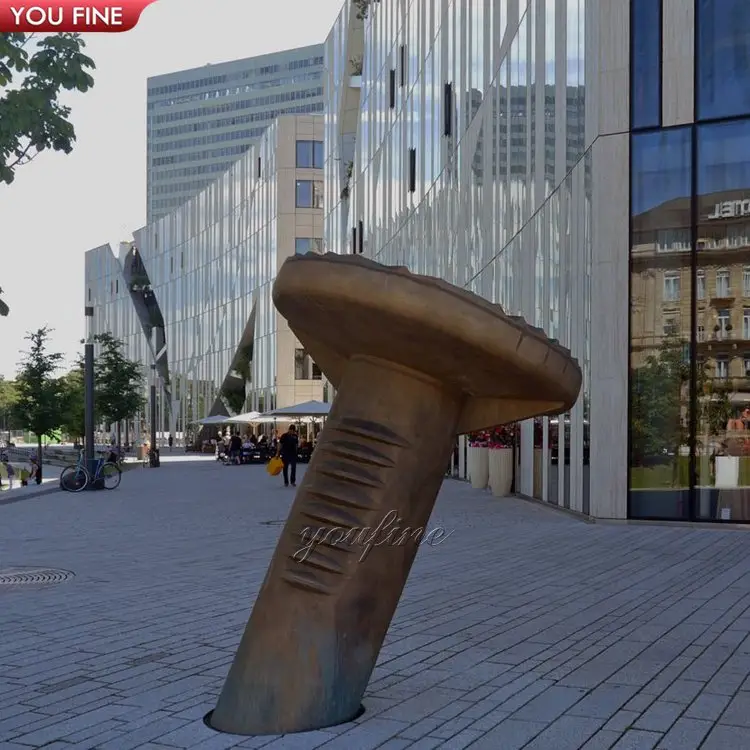 Ciudad cuadrado arte al aire libre decoración de Metal escultura de tornillo de bronce