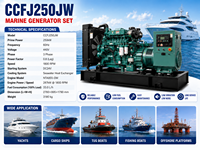 Groupe électrogène marin SCDC Marathon CCFJ250JW 250 kW, moteur CUM CUMS NTA855-DM 1800 tr/min, groupe électrogène diesel pour pompe et unité de réfrigération