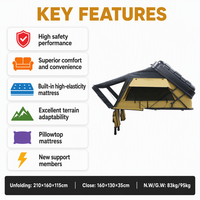 Tente de toit rigide End Up Hard Shell Rooftop Tent ABS pour 2 personnes, en tissu Oxford 420D, imperméable et résistant à la moisissure, pour SUV 4x4 et overlanding