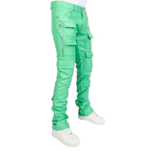 กางเกงหนังทรงสลิมฟิตสำหรับผู้ชายกางเกงแฟชั่นสไตล์ลำลองใส่สบายมีสไตล์ - Product Image 3