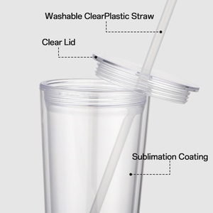 Bicchiere in Plastica Riutilizzabile Trasparente a Doppia Parete <span class=keywords><strong>da</strong></span> 24oz con Coperchio, Pre-Forato per Globo di Neve, Promozionale, per Viaggi, Disponibile nel Magazzino USA - Product Image 3