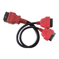 Cable adaptador de extensión de 30cm y 16 Pines, conector rojo OBD 2 OBD2 macho a 2 hembra