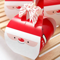 Boîte à biscuits de Noël en forme de bonhomme de neige, emballage en papier alimentaire écologique avec gaufrage, design pliable, boîte cadeau pour les fêtes