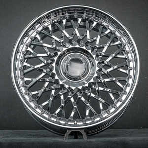 Juego de 3 Ruedas GPW Forjadas Clásicas DUB con Malla Cromada para Sedanes Americanos de Lujo Clásicos como Lincoln Town Car, <span class=keywords><strong>Cadillac</strong></span> <span class=keywords><strong>DeVille</strong></span> - Product Image 1