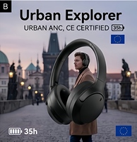 Casque sans fil ANC en gros avec autonomie de 35h, son stéréo 40mm et connectivité USB-C pour les acheteurs européens