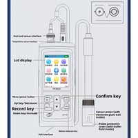 Analyseur de qualité de l'eau numérique GT770 trois-en-un de type split avec affichage PH MV, précision de 0,01 pH, utilisation industrielle, source de lumière LED