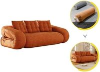 Sofá Cama Plegable en Forma de L con Reposabrazos Convertibles, Multifuncional 4 en 1, Sofá Plegable de Tela para Sala de Estar y Dormitorio