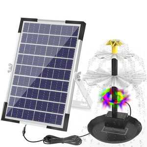 Fontaine solaire multicouche en ABS avec stockage d'électricité, éclairage haute puissance 6W, <span class=keywords><strong>pour</strong></span> cour <span class=keywords><strong>extérieure</strong></span>, circulation d'eau, bain d'<span class=keywords><strong>oiseaux</strong></span> - Product Image 5