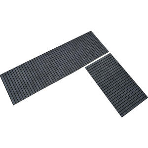 Tapete de Cocina a Rayas, de Fibra de Poliéster, Rectangular, Gris, con Rayas Verticales, Impermeable, Resistente al Aceite, Antideslizante, Tapete de Entrada Largo - Product Image 1