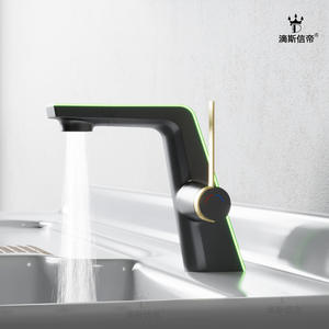 Grifo LED de Doble Salida para Cocina y Baño, con Manija de Cobre, Agua Fría y Caliente, Grifo Anti-Salpicaduras para Lavabo - Product Image 3