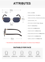 Lunettes de soleil KAJILA rétro vintage sans monture, verres taillés en diamant, branches effet bois, protection UV400, pour femmes et hommes