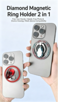 Support de téléphone magnétique en alliage d'aluminium TKT 2026, nouveau design, aimant puissant N52, rotation à 360°, poignée de téléphone pliable, support de téléphone