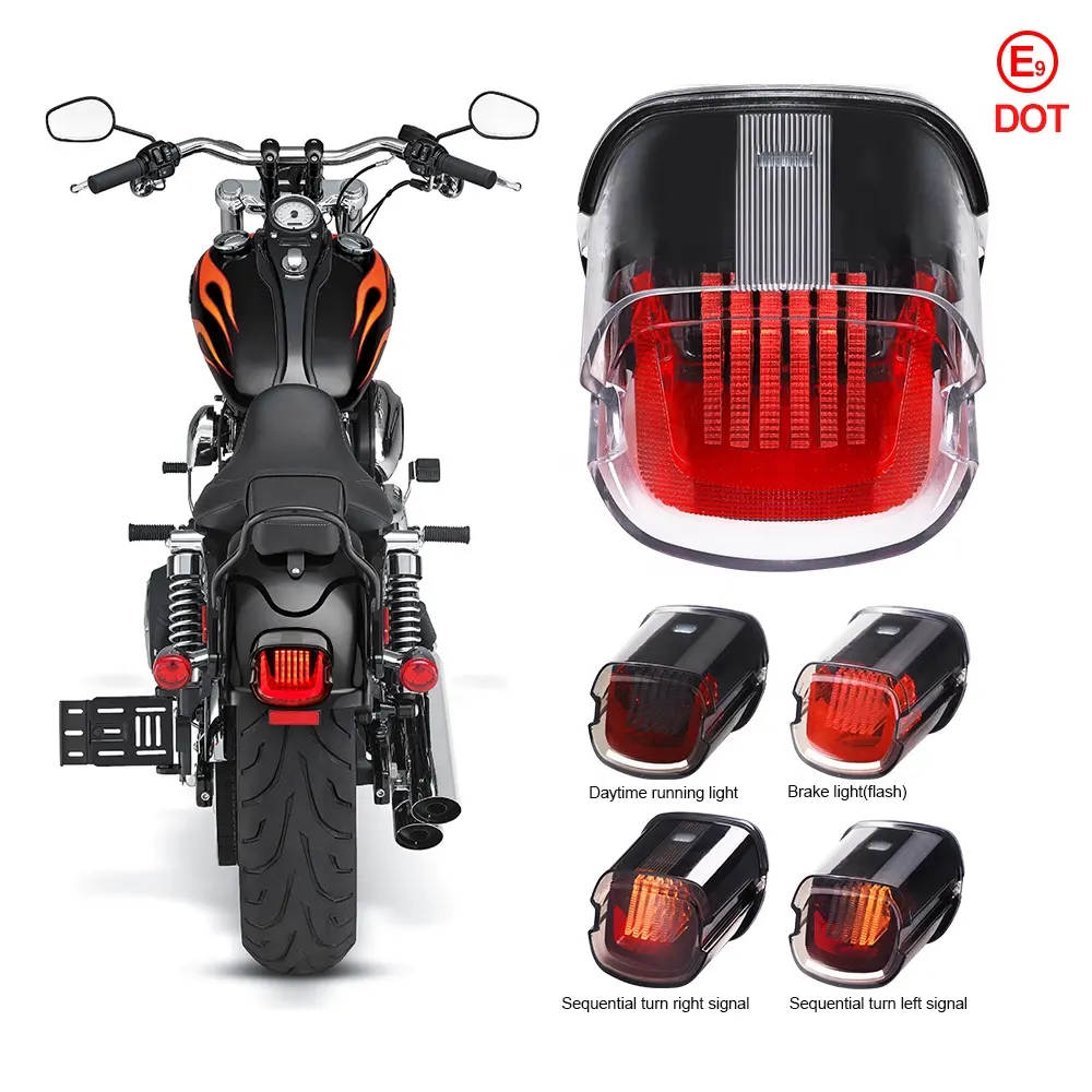 Sistema de iluminación para motocicleta, luces Led traseras de freno, intermitentes, para modelos Harley Sportster 1200 Dyna Fxst