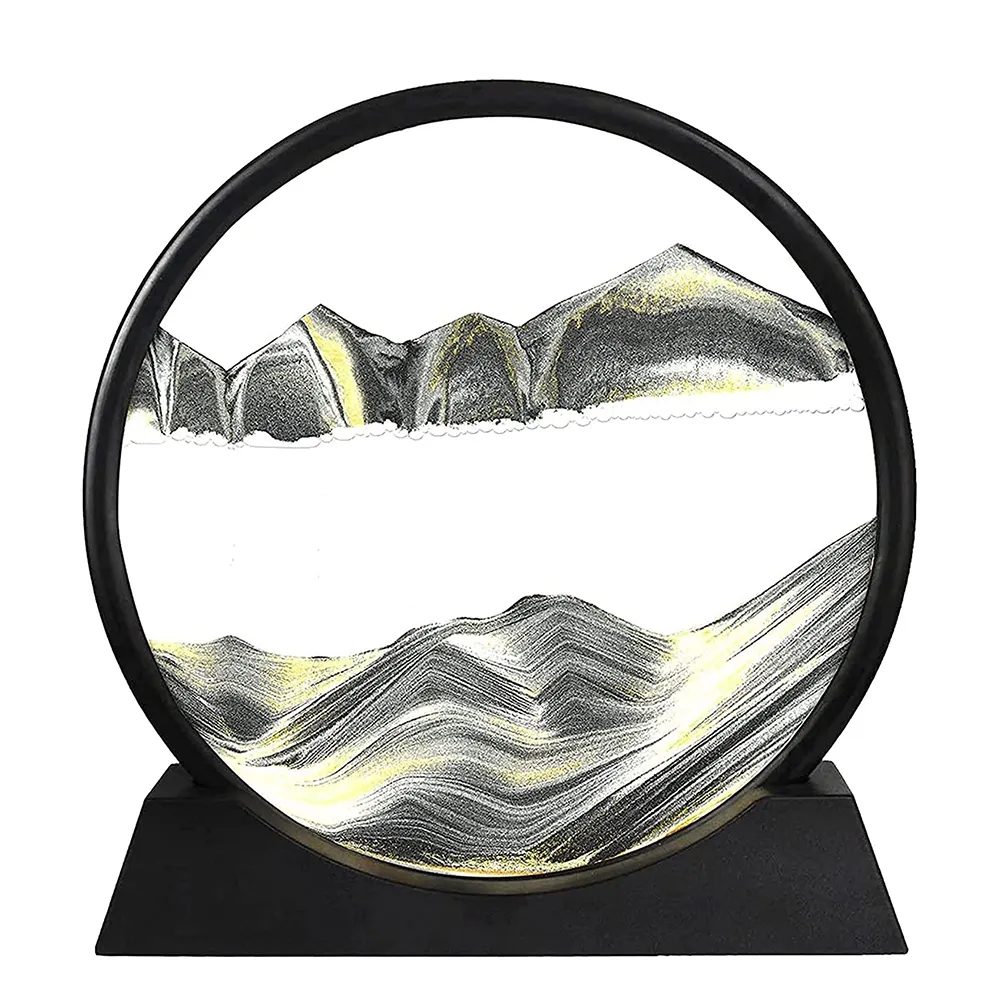 Decorazioni per la casa Creative in movimento Sand Art Picture Round Glass 3D clessidra Display accessori per artigianato colorati in vetro