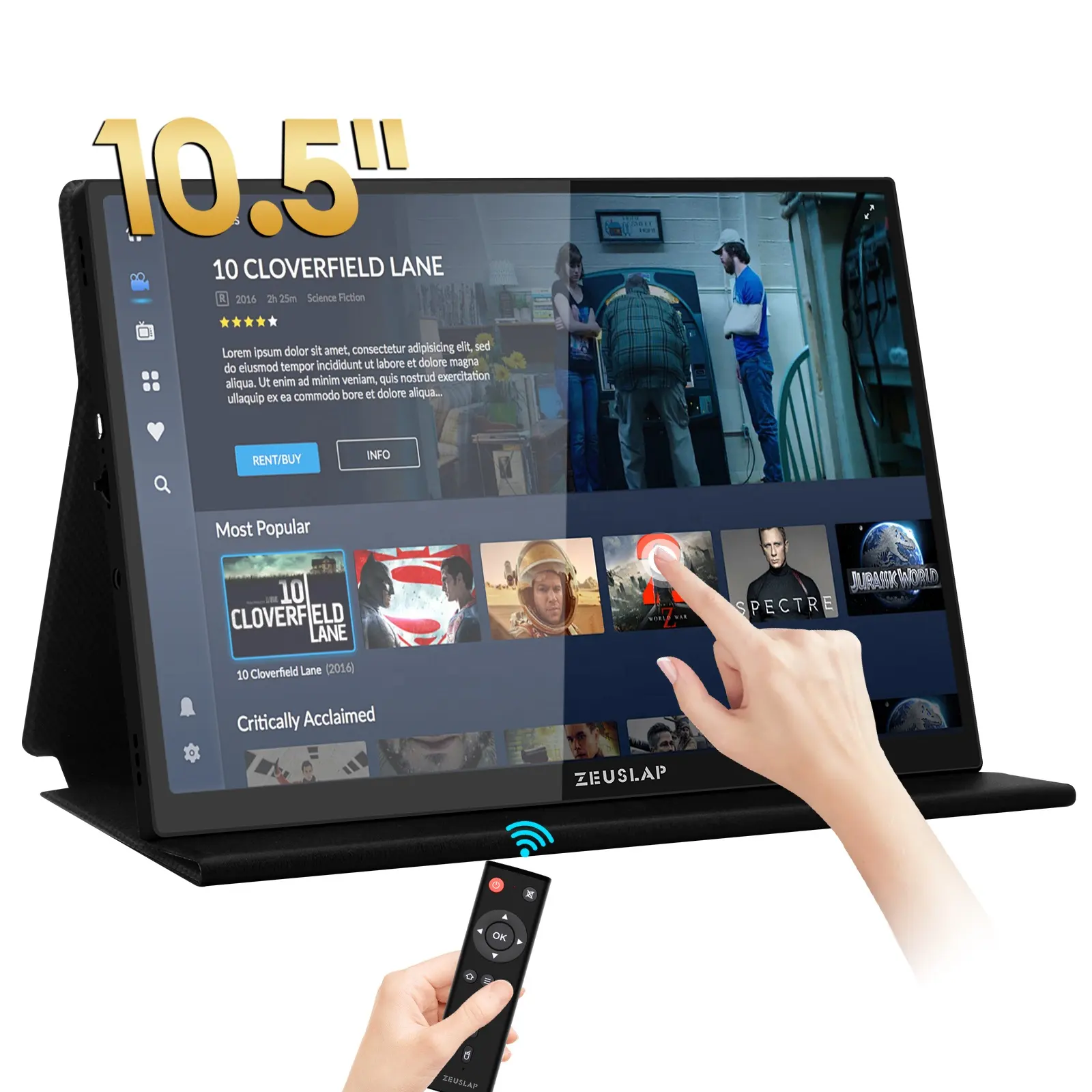Tela de toque IPTV de 10,5 polegadas Smart Tv 100% sRGB 420cd/m2 Monitor portátil para laptop, telefone, xbox ps5 Switch